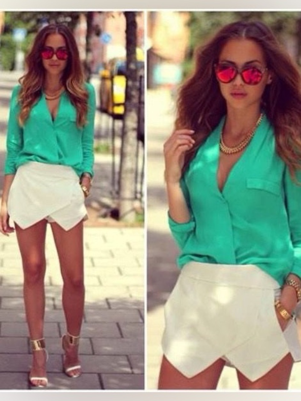Zara White Wrap-Style Mini Skort